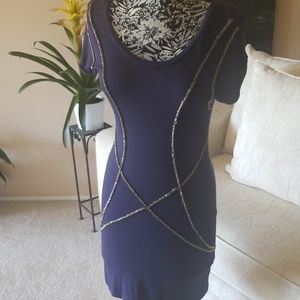 Forever 21 blue midi body con dress